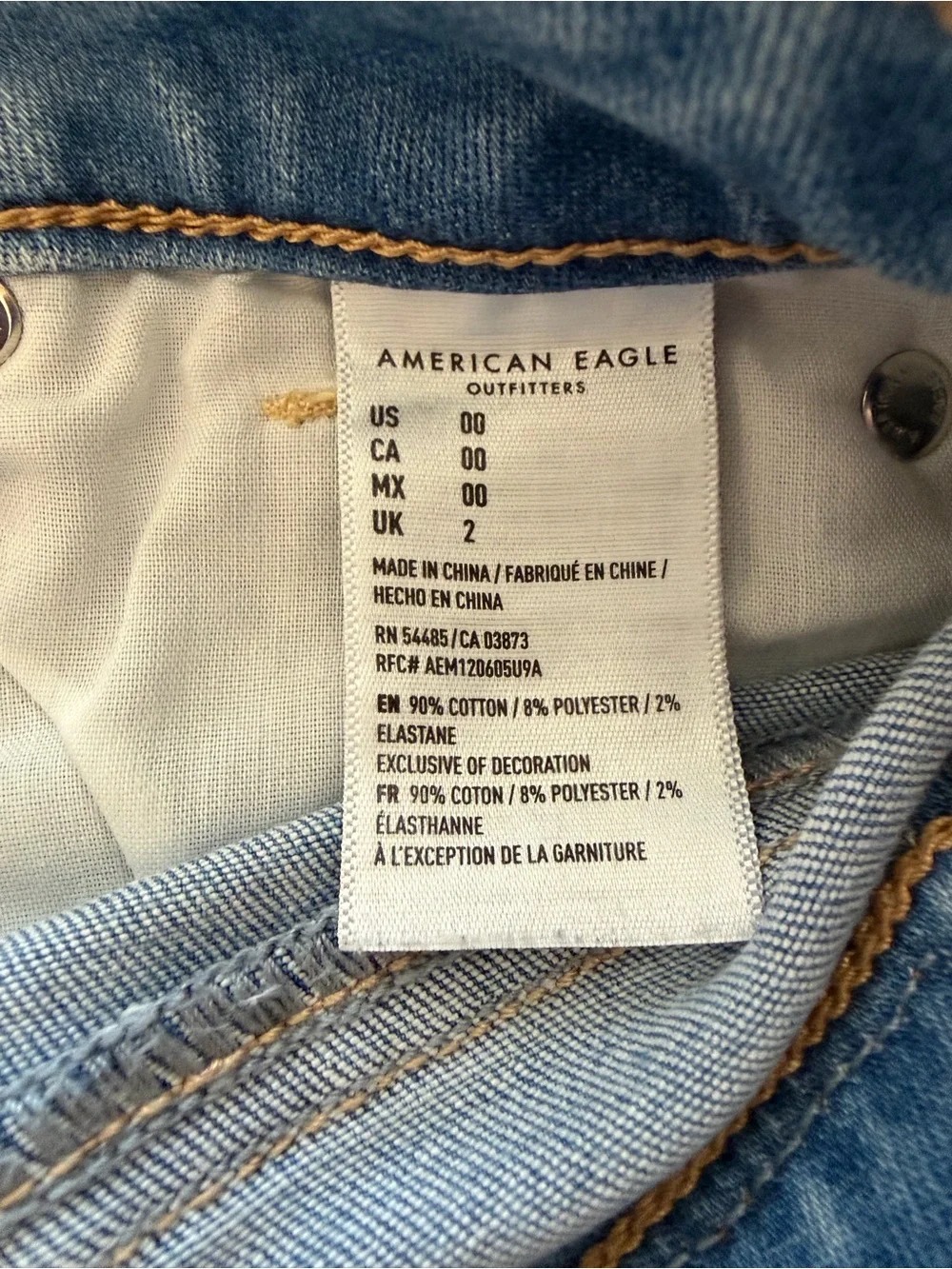 American Eagle Outfitters Light Blue Distressed Denim Cutoff Shorts